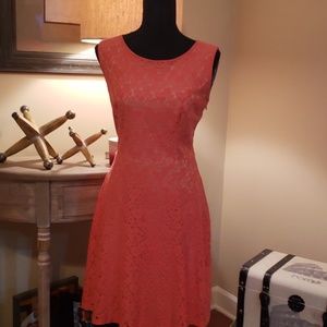 Coral lace dress